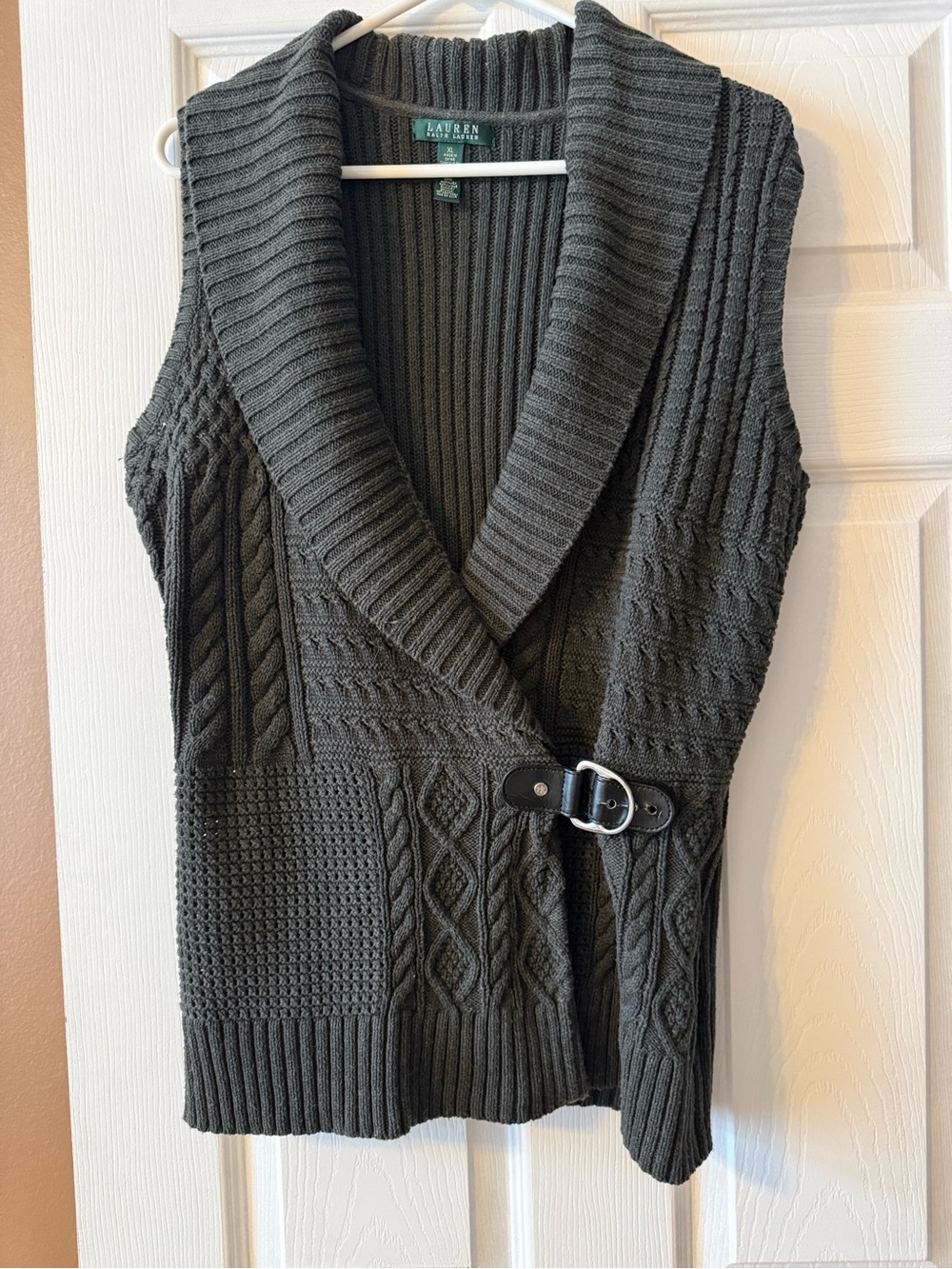 Lauren Ralph Lauren Cable Knit Wrap Sweater vest XL